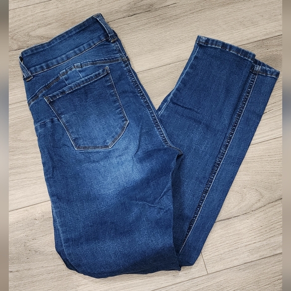 Wax Jean Button Fly Blue Jeans - Picture 3 of 5